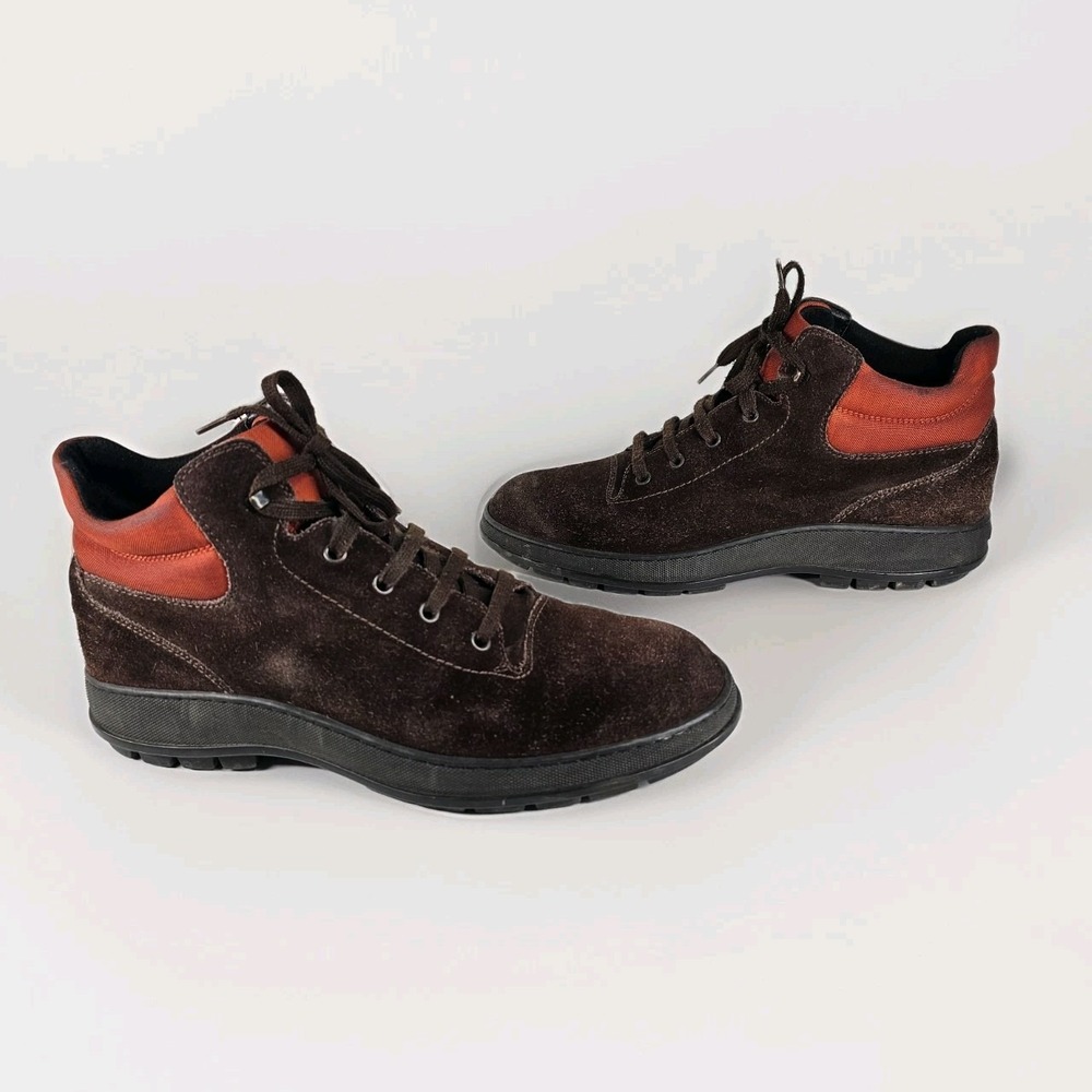 Hogan Ankle Boots Mens 8.5 Suede Lace-up Hiking Active Outdoor Runner Sole Work